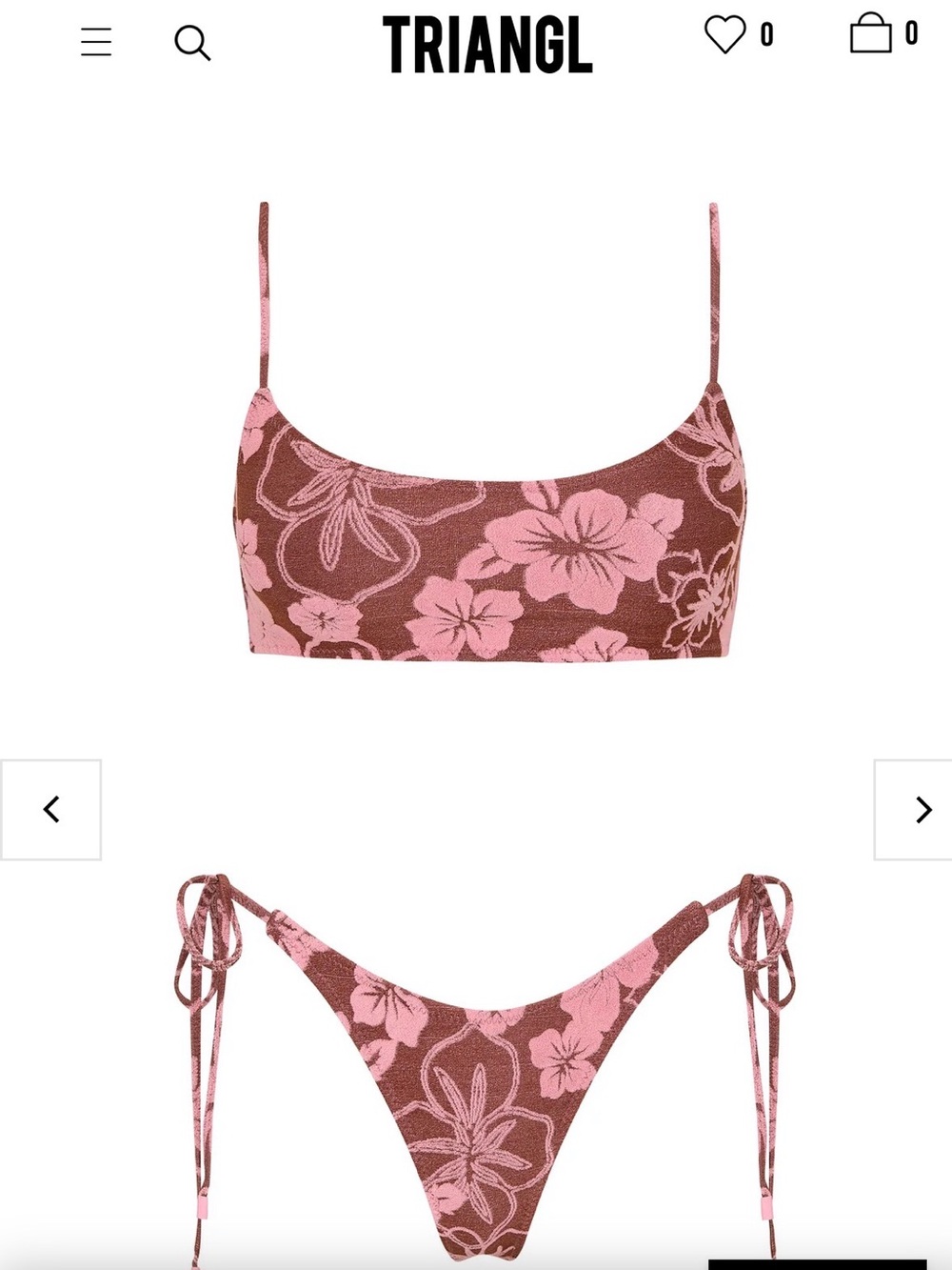 triangl swimwear Pink Floral Bikini Top and bottom - Picture 2 of 10